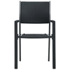 Backyard Armchair Set of 4 | Black | Stackable | Basketweave Pattern