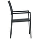 Backyard Armchair Set of 4 | Black | Stackable | Basketweave Pattern