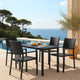Backyard Armchair Set of 4 | Black | Stackable | Basketweave Pattern