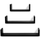 Floating Wall Shelf Set of 3 | Matte Black Finish | 12,18,24 Inch