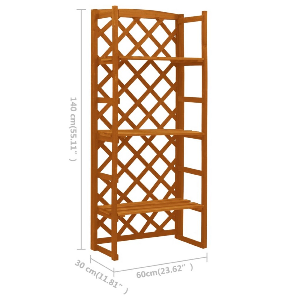Tall Outdoor Trellis Planter | Orange Solid Wood | 55"