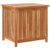 Water Resistant Outdoor Storage Box | Brown Solid Teak Wood | 24"