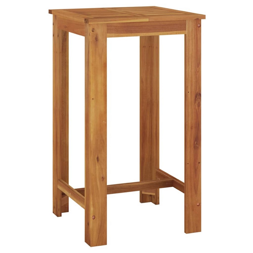 41" Garden Bar Height Table | Natural Brown Solid Acacia Wood | Square