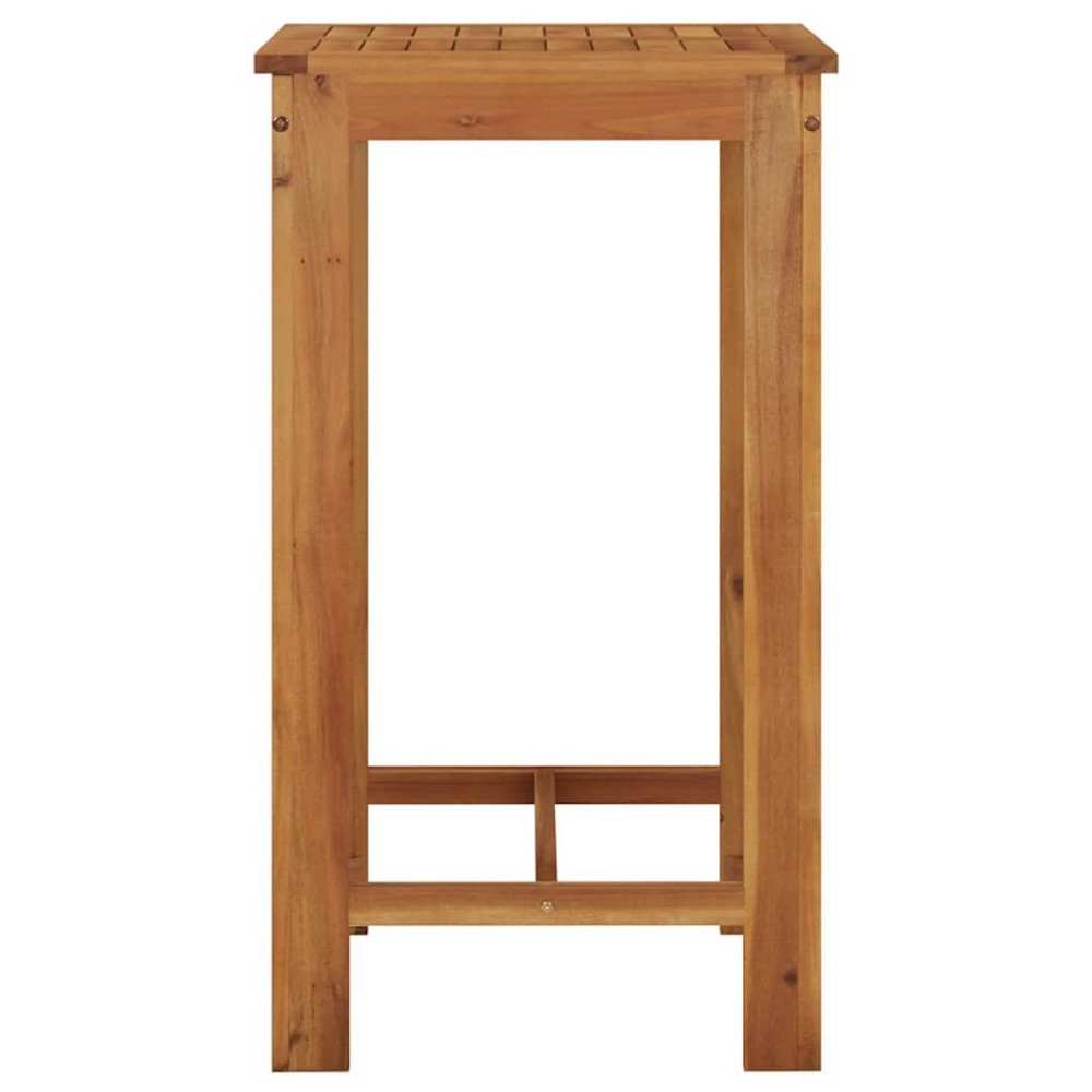 41" Garden Bar Height Table | Natural Brown Solid Acacia Wood | Square