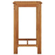 41" Garden Bar Height Table | Natural Brown Solid Acacia Wood | Square