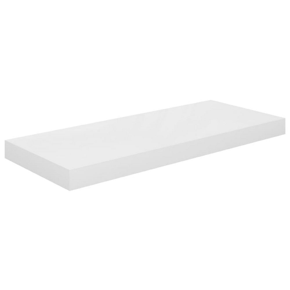 Floating Wall Shelf | High Gloss White Finish | Wall Mountable 24"