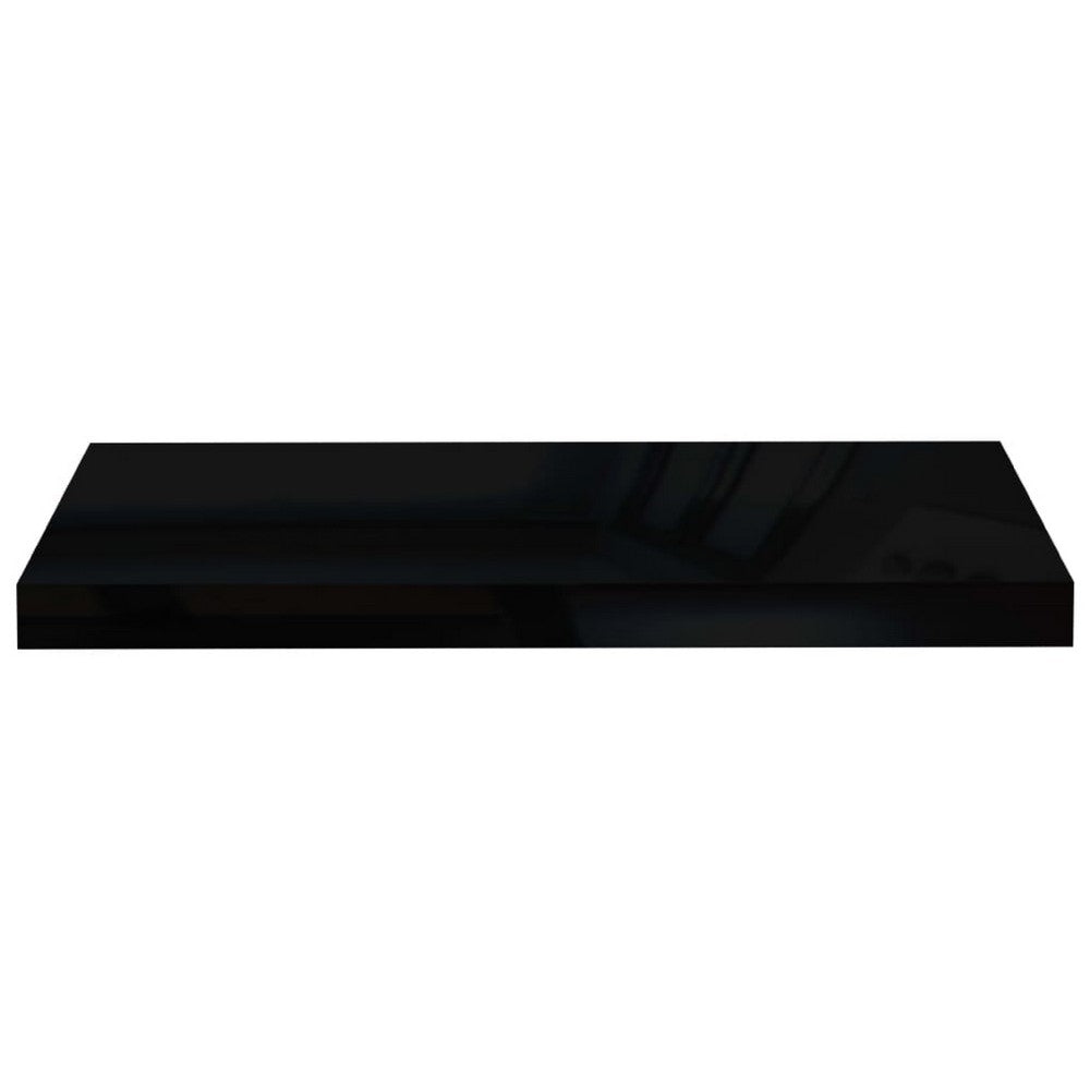 Maeve Floating Wall Shelf Set of 2 | High Gloss Black | 24"