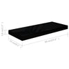Maeve Floating Wall Shelf Set of 2 | High Gloss Black | 24"