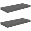 Maeve Floating Wall Shelf Set of 2 | High Gloss Gray | 24"