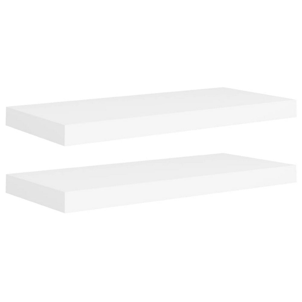 Maeve Floating Wall Shelf Set of 2 | White | Sturdy Frame | 24"