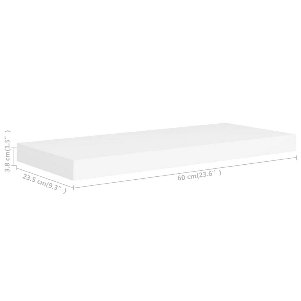 Maeve Floating Wall Shelf Set of 2 | White | Sturdy Frame | 24"
