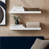 Maeve Floating Wall Shelf Set of 2 | White | Sturdy Frame | 24"