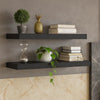 Maeve Floating Wall Shelf Set of 2 | Matte Black Finish | 24"