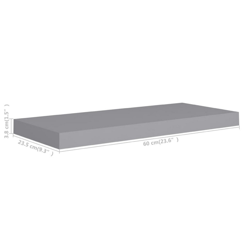 Maeve Floating Wall Shelf Set of 2 | Gray | Honeycomb MDF | 24"