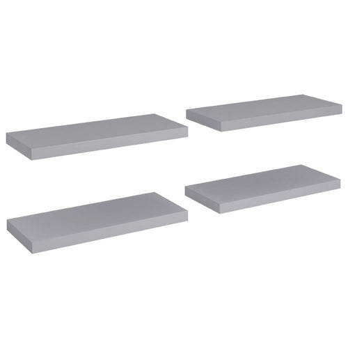 Maeve Floating Wall Shelf Set of 4 | Gray | Sturdy Frame | 24"