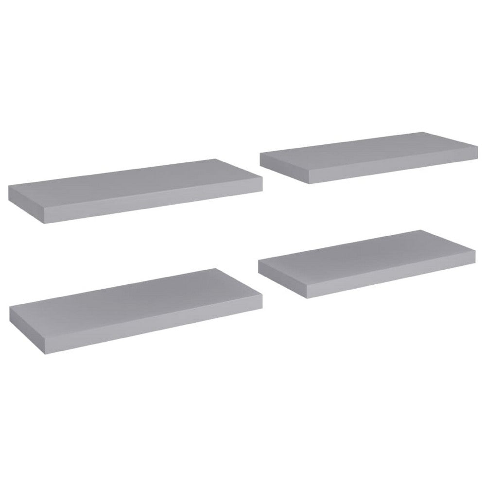 Maeve Floating Wall Shelf Set of 4 | Gray | Sturdy Frame | 24"