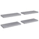 Maeve Floating Wall Shelf Set of 4 | Gray | Sturdy Frame | 24"