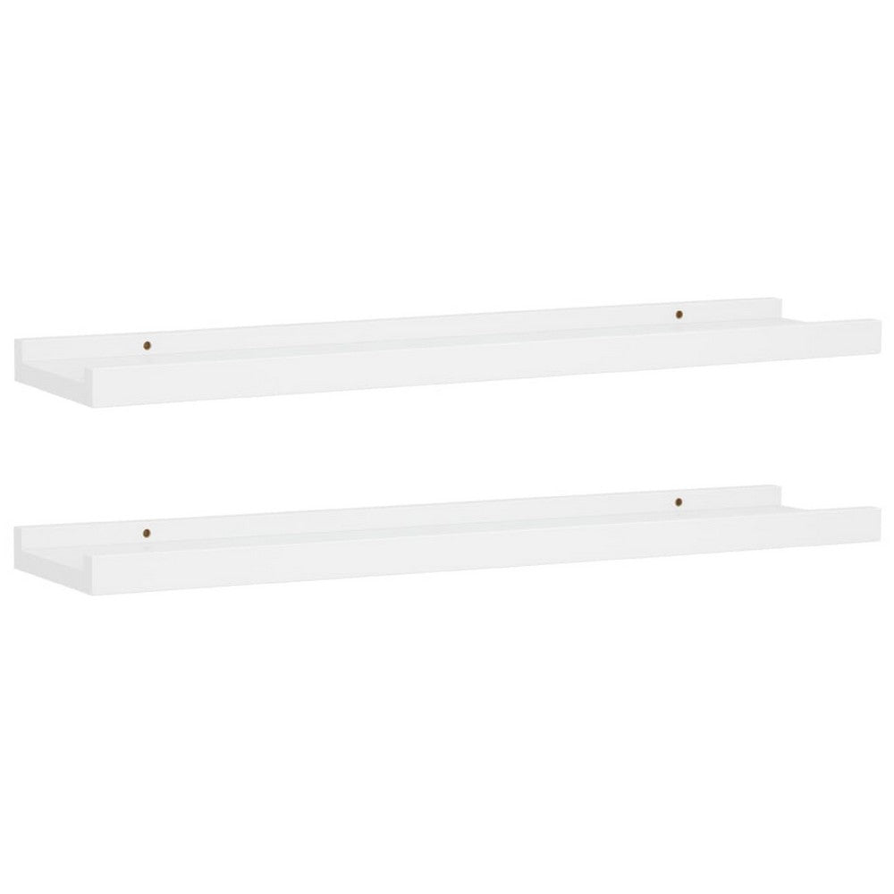 Maeve Frame Ledge Wall Shelf Set of 2 | White Smooth Lacquer | 24"