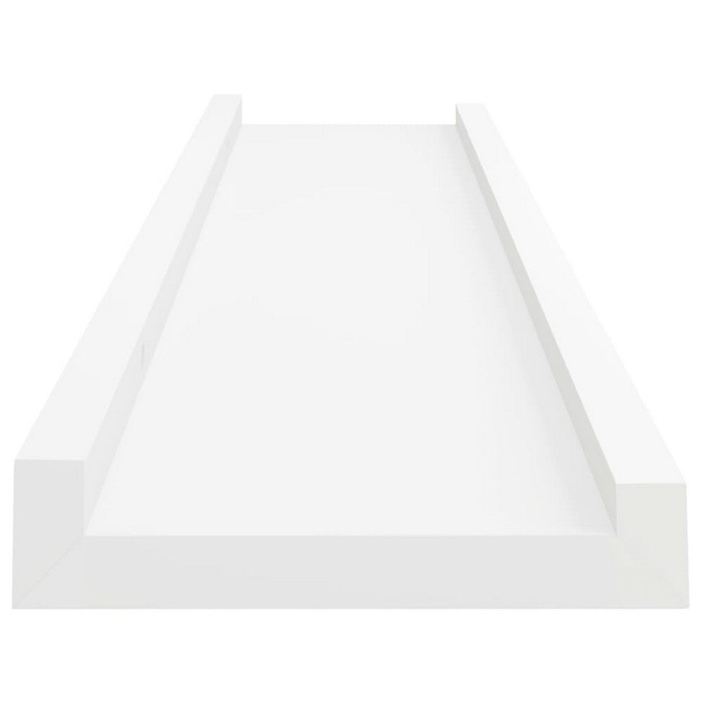 Maeve Frame Ledge Wall Shelf Set of 2 | White Smooth Lacquer | 24"