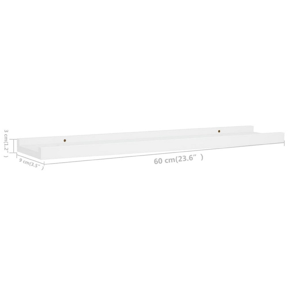 Maeve Frame Ledge Wall Shelf Set of 2 | White Smooth Lacquer | 24"