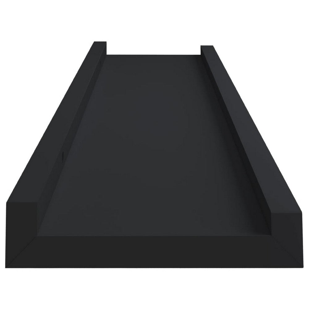 Maeve Frame Ledge Wall Shelf Set of 2 | Black Smooth Lacquer | 24"