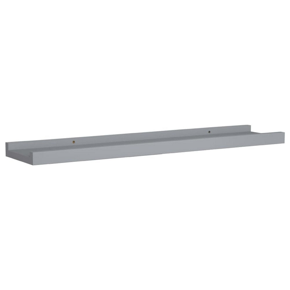 Maeve Frame Ledge Wall Shelf Set of 2 | Gray Smooth Lacquer | 24"