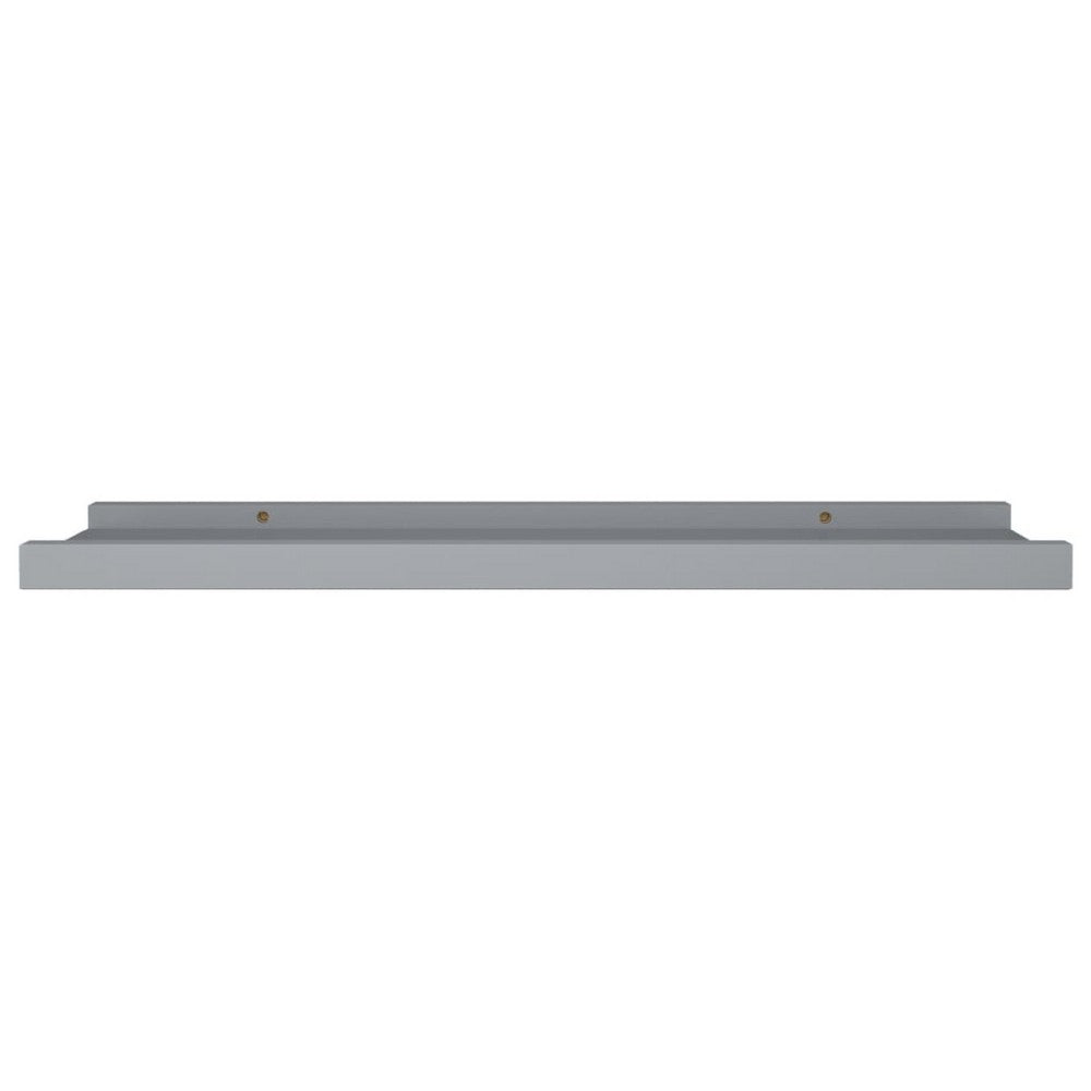 Maeve Frame Ledge Wall Shelf Set of 2 | Gray Smooth Lacquer | 24"