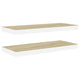 Hanging Wall Shelf Set of 2 | White and Brown Finish | 24"