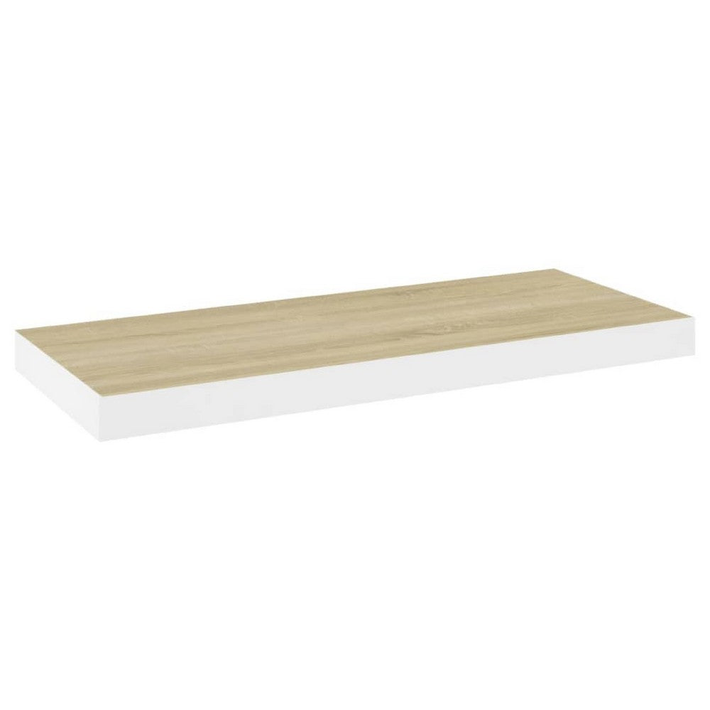 Hanging Wall Shelf Set of 2 | White and Brown Finish | 24"