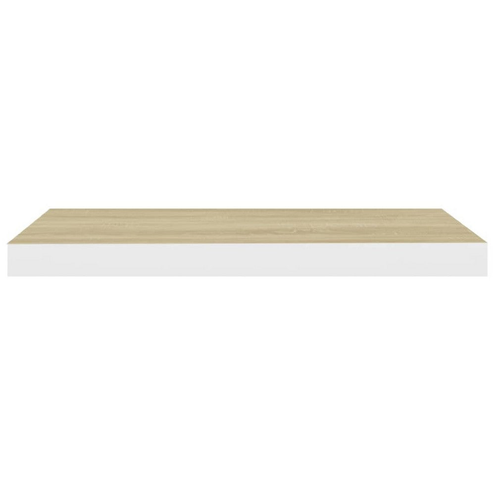 Hanging Wall Shelf Set of 2 | White and Brown Finish | 24"
