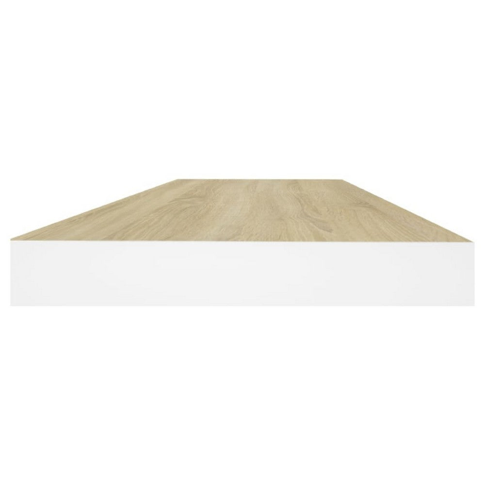 Hanging Wall Shelf Set of 2 | White and Brown Finish | 24"