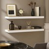 Hanging Wall Shelf Set of 2 | White and Brown Finish | 24"
