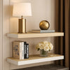Hanging Wall Shelf Set of 2 | White and Brown Finish | 24"