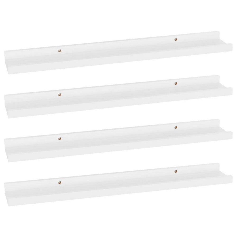 Steve Hanging Ledge Wall Shelf Set of 4 | White Finish | 24"
