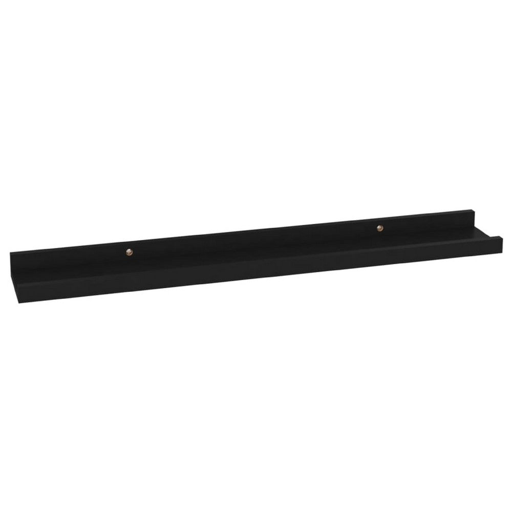 Steve Hanging Ledge Wall Shelf Set of 4 | Black Finish | 24"