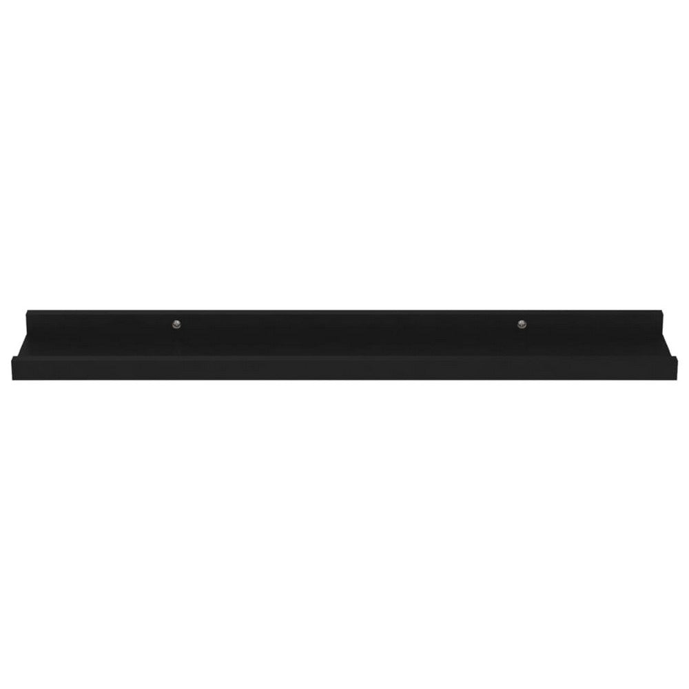 Steve Hanging Ledge Wall Shelf Set of 4 | Black Finish | 24"