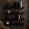Steve Hanging Ledge Wall Shelf Set of 4 | Black Finish | 24"