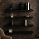 Steve Hanging Ledge Wall Shelf Set of 4 | Black Finish | 24"