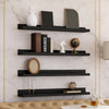 Steve Hanging Ledge Wall Shelf Set of 4 | Black Finish | 24"