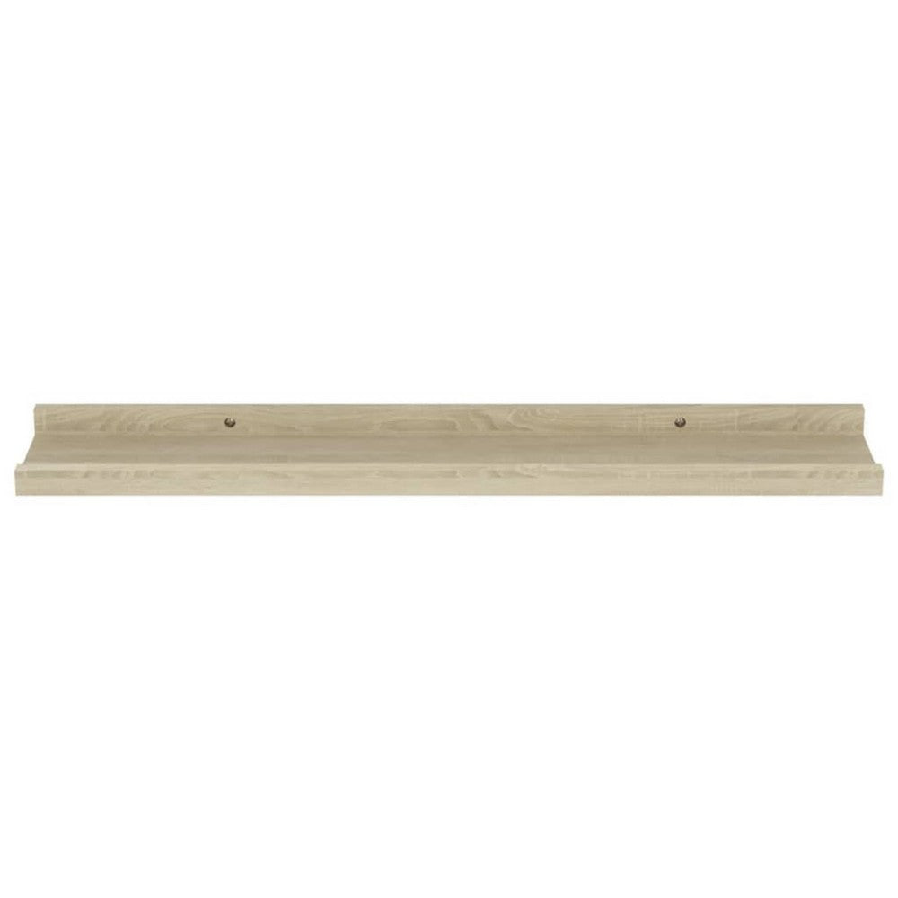 Steve Hanging Ledge Wall Shelf Set of 2 | Matte Oak Beige | 24"