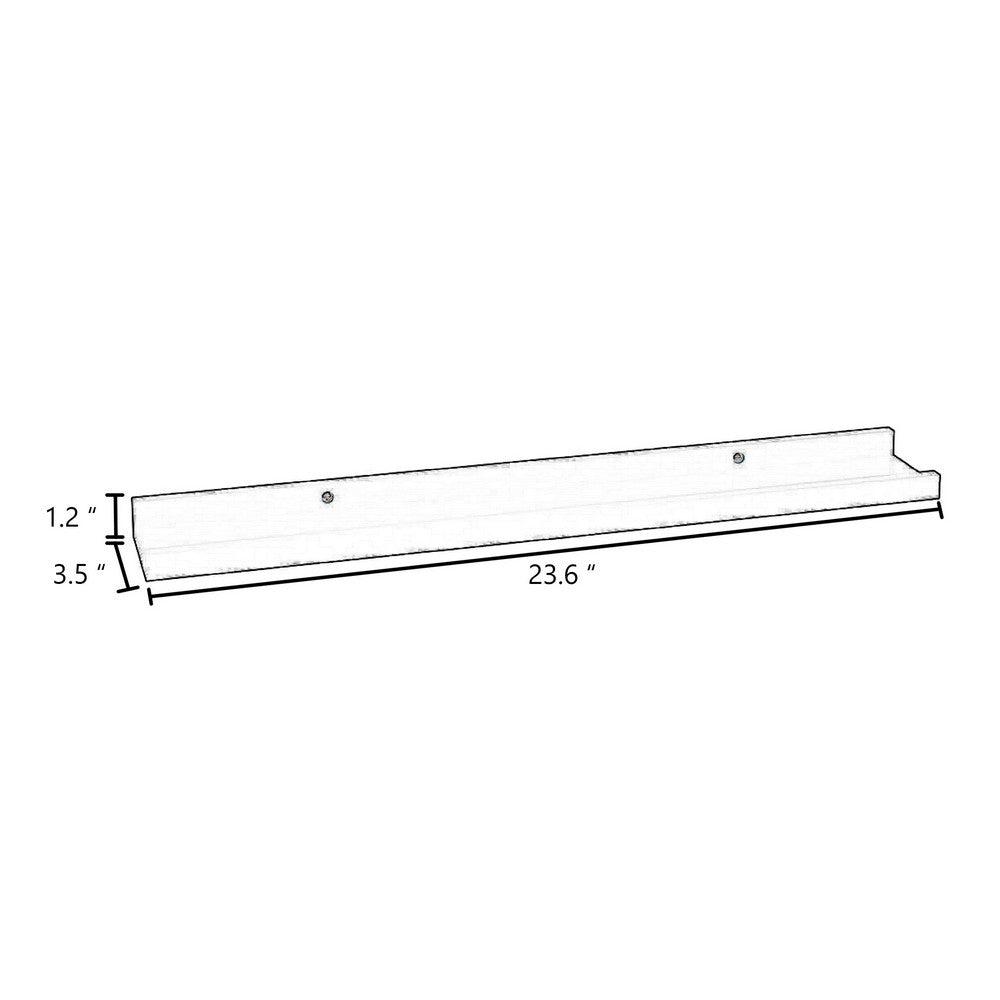 Steve Hanging Ledge Wall Shelf Set of 2 | Matte Oak Beige | 24"