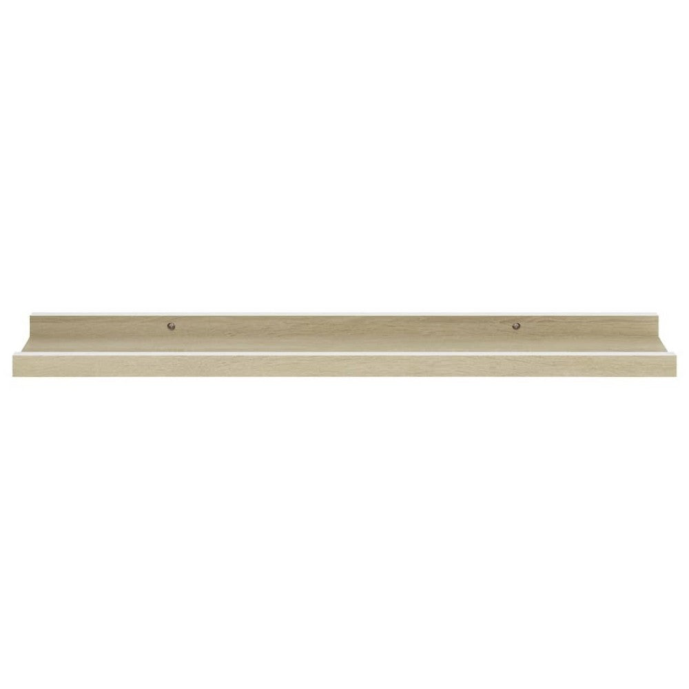 Steve Hanging Ledge Wall Shelf Set of 2 | White & Beige | 24"