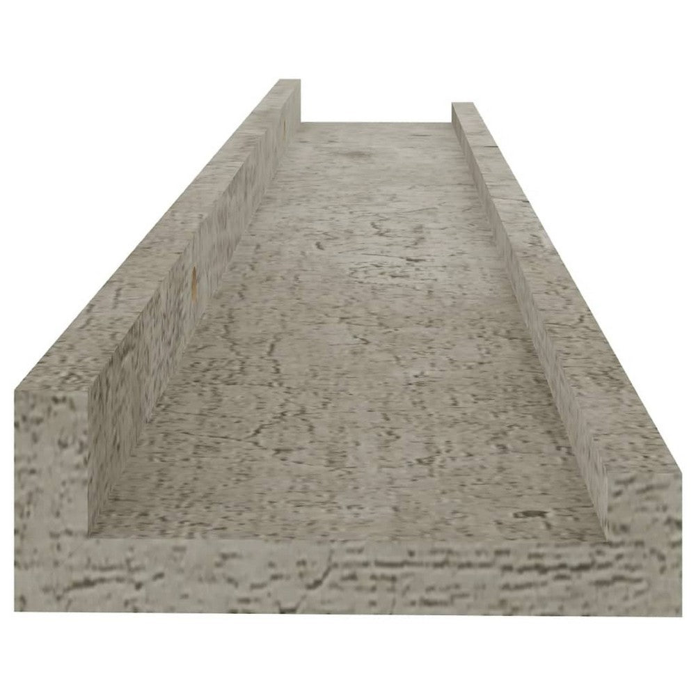 Steve Hanging Wall Shelf Set of 2 | Concrete Gray | 24"