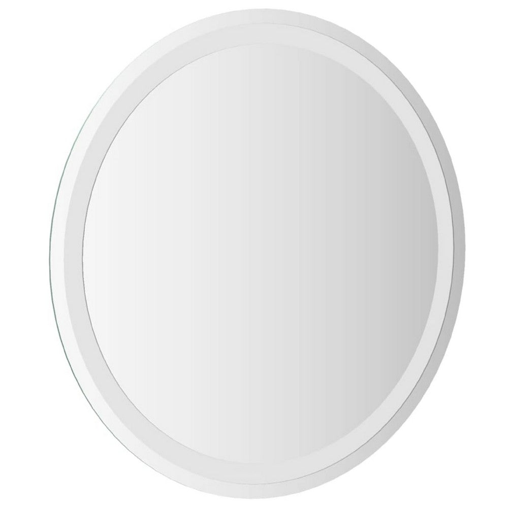 LED Bathroom Mirror w USB Cable | Round Glass Frame | 24"