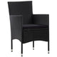 4pc Garden Sofa & Chair Set w Table | Black Poly Rattan