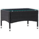4pc Garden Sofa & Chair Set w Table | Black Poly Rattan