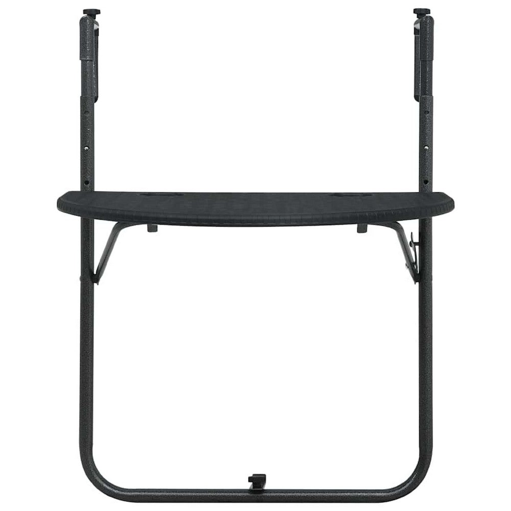 Ruby Foldable Hanging Balcony Table | Poly Rattan, Matte Black Frame