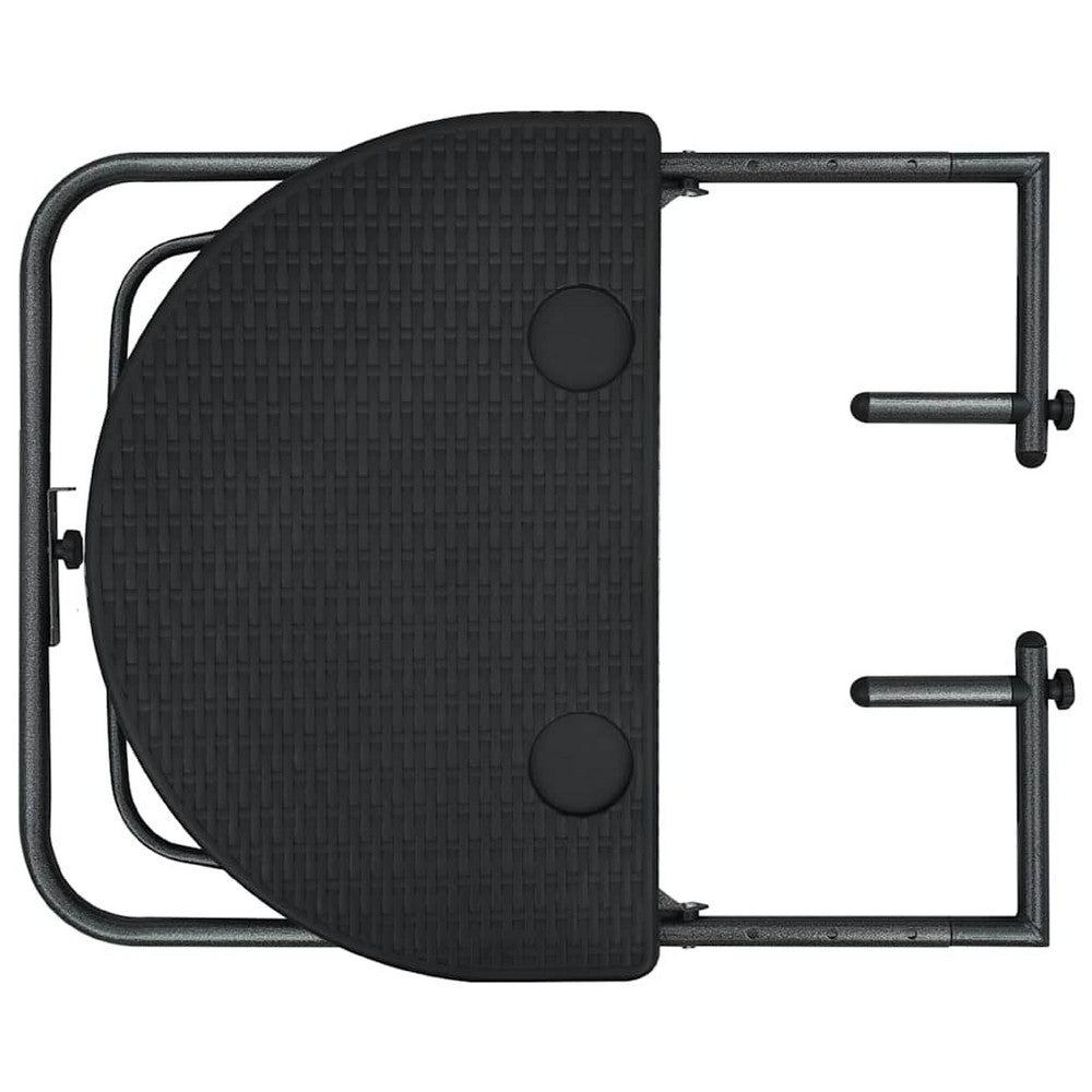Ruby Foldable Hanging Balcony Table | Poly Rattan, Matte Black Frame