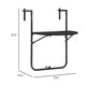 Ruby Foldable Hanging Balcony Table | Poly Rattan, Matte Black Frame