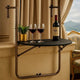 Ruby Foldable Hanging Balcony Table | Poly Rattan, Matte Black Frame